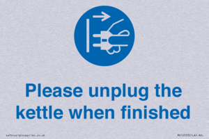 Please unplug the kettle when finished